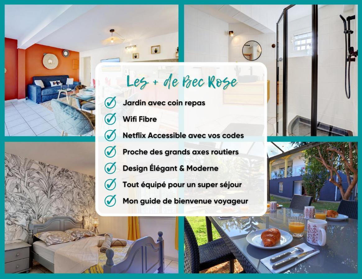 شقة Bec Rose - Clim - Wi-Fi - Jardin سان لوي المظهر الخارجي الصورة